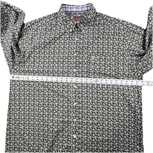 Ariat Shirt Mens 2XL Tall Floral Flip Cuff Long Sleeve Western Cowboy Rodeo - Picture 9 of 11